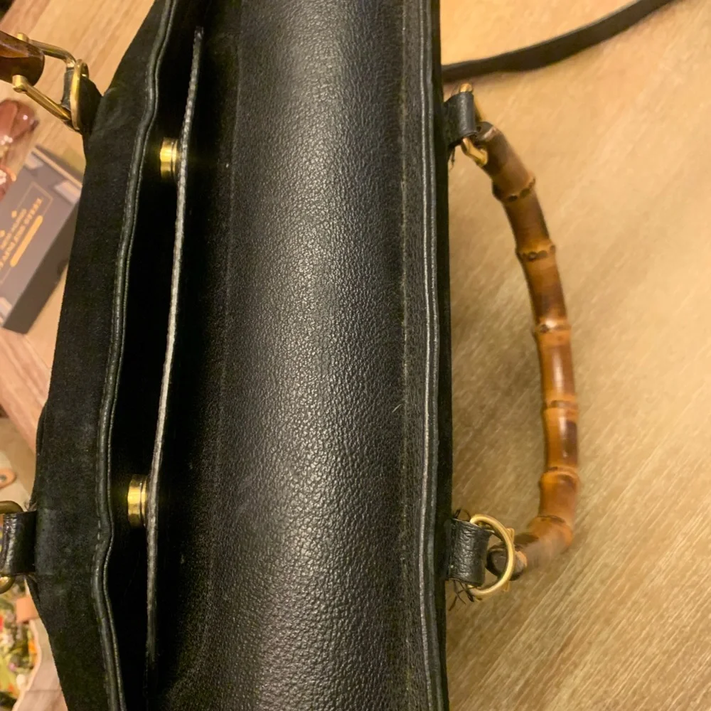 Authentic Gucci, bamboo black suede 2 way bag - Picture 11 of 16